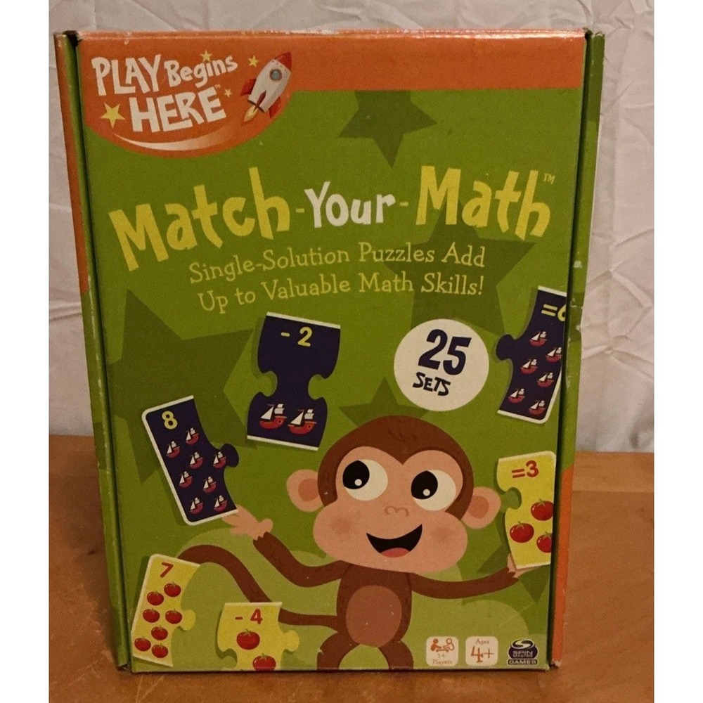 Match -Your- Math Single Solution Puzzles Age 4+ , 1-2 Player Educational Game